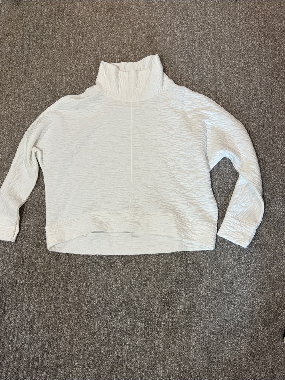Zella Cream Textured Cowl Neck Pullover/Nordstrom